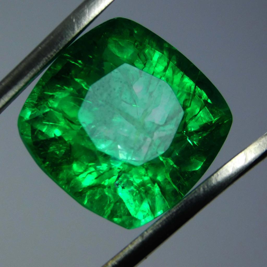 9.70 Ct Natural CERTIFIED Emerald Square Cushion Cut Green Loose Gemstone A-5885