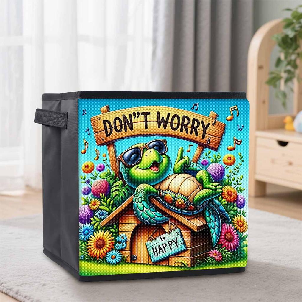 The Home of Sea Turtles 5D Diamond Painting Storage Basket Full Round Drill Mosaic Diamond Embroidery Cross Stitch Kits Home Decor Home Decor