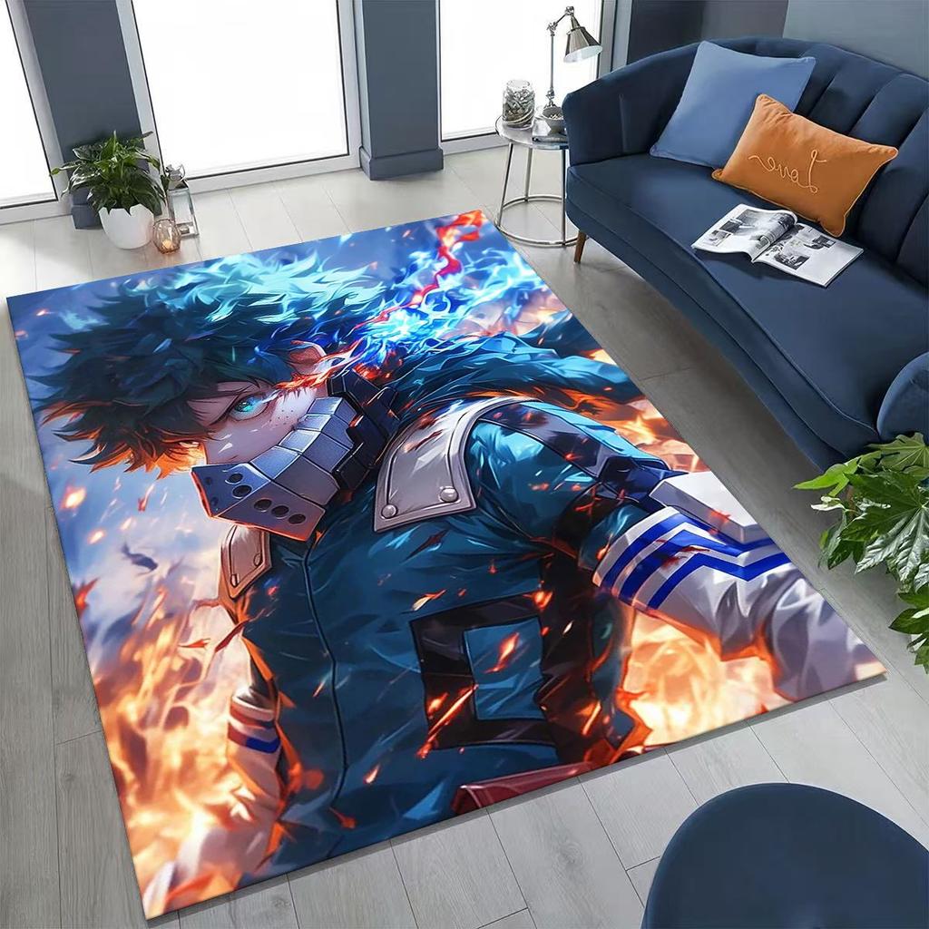 Anime My Hero Academia Deku Katsuki Kreslený koberec do ložnice obývacího pokoje na pohovku domů rohožka dekorace, dětská protiskluzová podložka na hraní