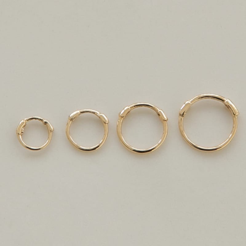 LUNNE 14k Daily One-Touch Ring Earrings (14k Gold) #ER01