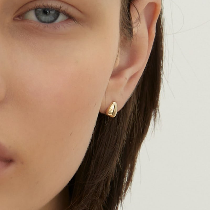 LUNNE 14k Volume Waterdrop Stud Earrings (14k Gold) #LFE20