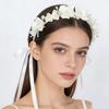 Elegant Double Layer White Veil Flower Crowns Parties Garlands For Brides Wedding Party And Special Event