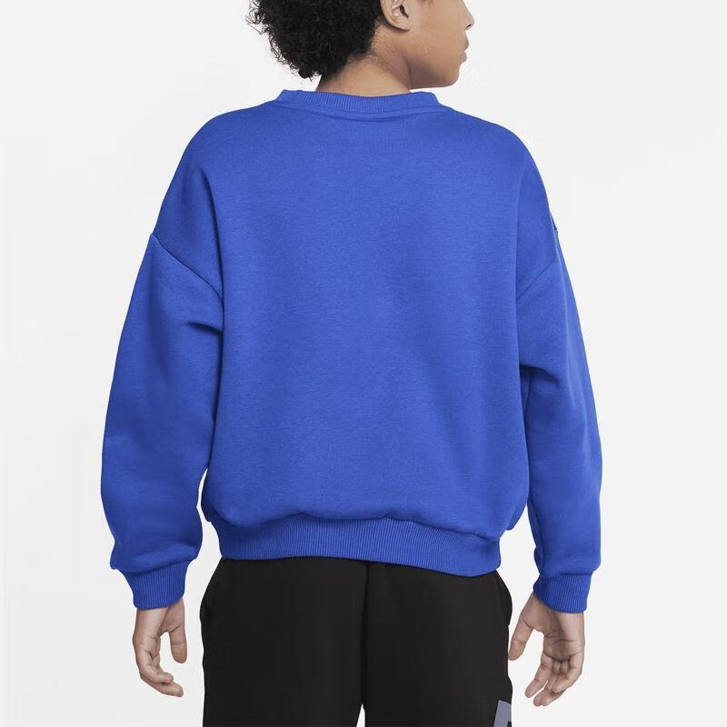 Nike Sportovní oblečení Icon Fleece Mikina s logem s písmeny Crewneck Dlouhý rukáv Dětská mikina Game-Royal DX5140-480