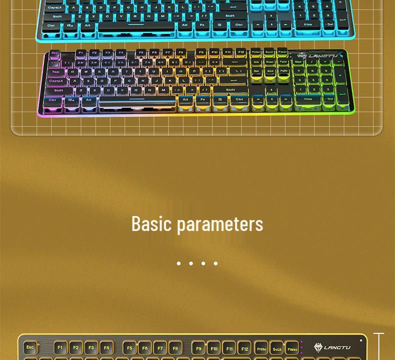 Langtu Wired Backlit Mechanical Keyboard for Office and Laptop Typing (Girls Edition)