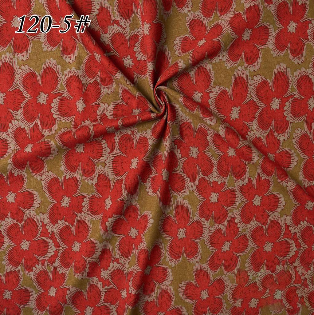 145x100cm Cotton Linen Small Floral Printed Fabric For Women's Clothing, Decorative Fabric DIY Handmade Sewing Cloth Fabric