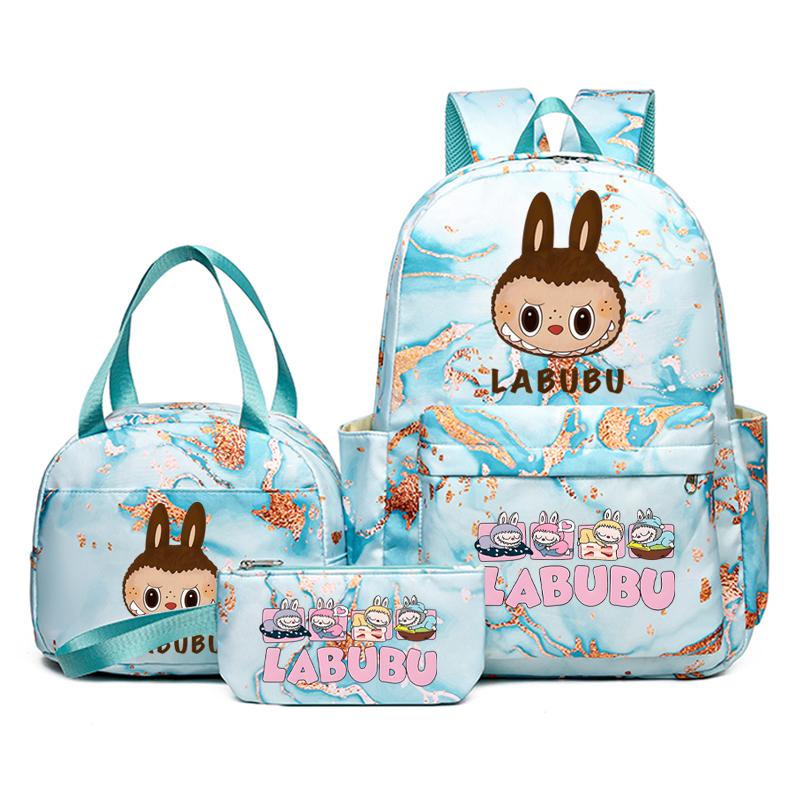 3 Buc/set Rucsac Drăguț Imprimat Geantă de Prânz Etui pentru Creioane Adolescent Băiat Fată Rucsac Student Zimomo Ghiozdan Femei Geantă de Călătorie Cadou