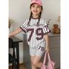 2-piece Summer Children's Casual Sports Trend 3D Pattern Printed Pattern Round Neck T-shirt and Shorts Set