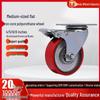 Medium 3/4/5 Inch Polyurethane Caster Wheel with Directional Brake, High Load Bearing, Wear Resistant.