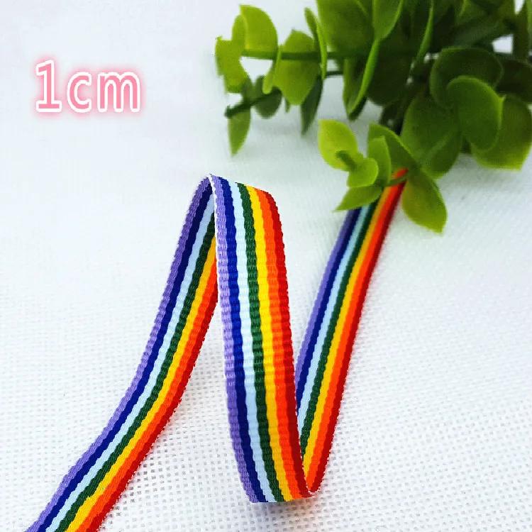 

1Meter 10/15/20/25MM Rainbow Stripe Printed Grosgrain Ribbons Cartoon Ribbed Webbing Handmade DIY Clothing Hair Bow Accessories SG ribbon
