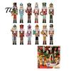 Holiday Souvenir for Family 48Pcs Christmas Nutcracker Wooden Ornaments, Classic Soldier Hanging Decorations, Vintage Indoor Tree Trim Wood Decor
