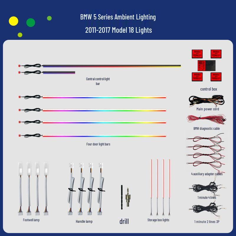 BMW Série 5 (F18/F10) Kit de Iluminação Ambiente para Carro 2011-2017