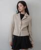 Laminez Formal Collar Tweed Jacket - Beige