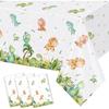 3Pcs Dinosaur Birthday Tablecloths Disposable Dinosaur Baby Shower Party Decorations Watercolor Dino Theme Party Supplies for Boys Kids