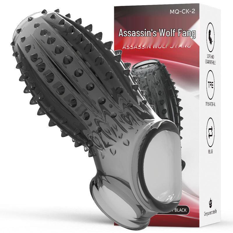 Seniu Niu Assassin Wolf Tooth Penis Sleeve - Extra Large, Spiked, Erotic Toy for Couples