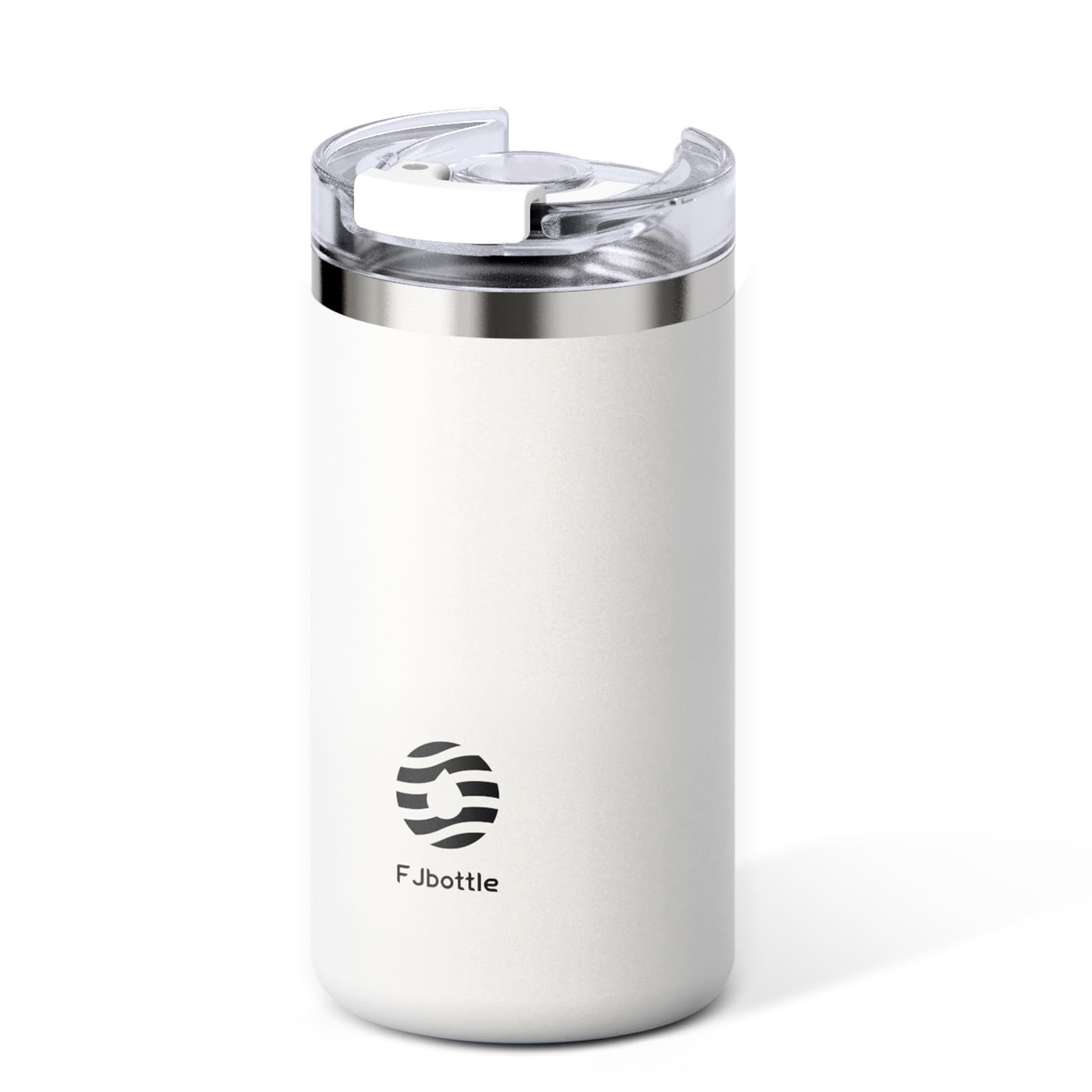 

FJbottle 450ml Vacuum Insulated Mug Keeps Water Hot or Perfect for Drinking from a Cup or Easy to Wide Mouth Stainless Steel Stylish for and White белый
