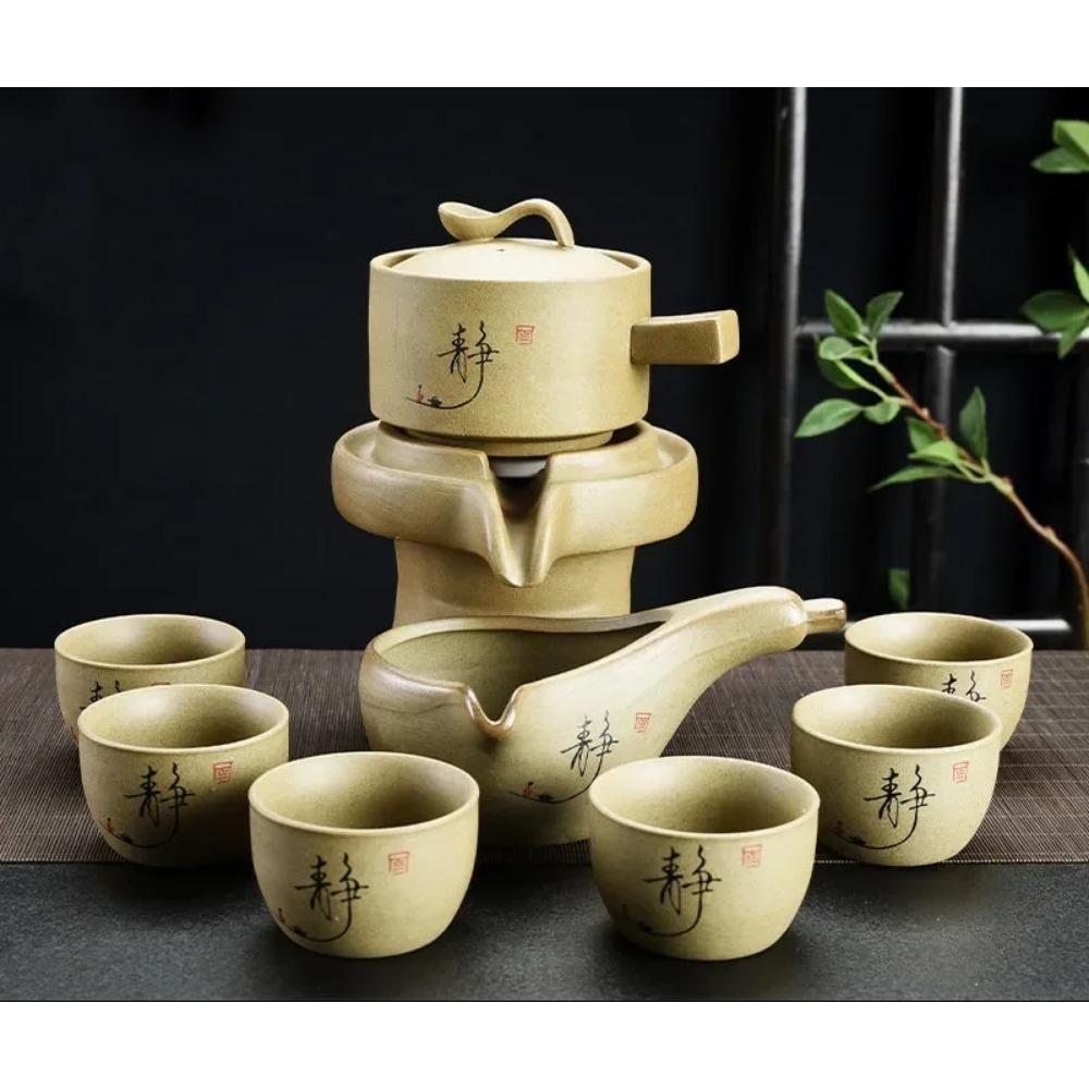 Zestaw 8 szt. Półautomatycznych zestawów do herbaty Chiński ceramiczny fioletowy gliniany zestaw do herbaty Filiżanka do herbaty Zestaw do herbaty Kung Fu