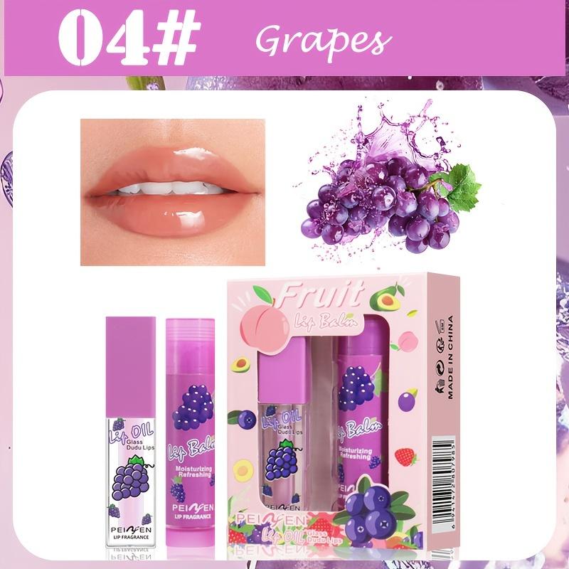 2Pcs/set Day Night Set Moisturizing Lip Balm Lip Gloss Hydrating Moisturizing Anti-Dry Anti Crack Lip Skin Care