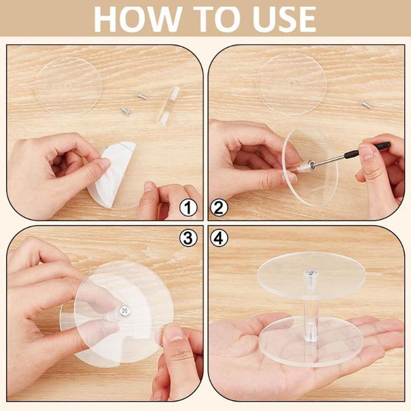 Transparent Acrylic Round Cake Stand For Desserts, Cupcake Rack, Pastry Candy Display Stand For Wedding, Event, Birthday Party