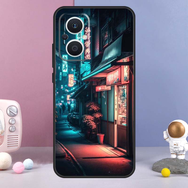 Japanese Night City Aesthetic Funda For OPPO Reno 14 F 11F 12F 13F 10 11 12 13 Pro 7 8 Lite OPPO Find X8 X6 X5 X9 Pro Case