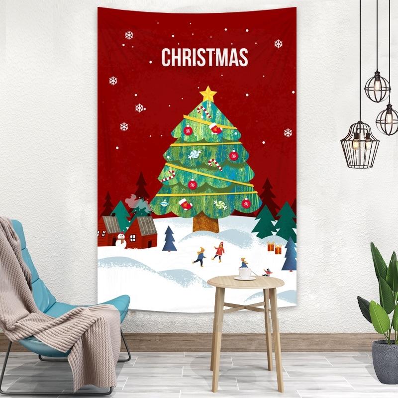 Tapestry Christmas Pine Tree Decoration Hanging Cloth Festive Background Cloth Atmosphere Wall Tapestry
