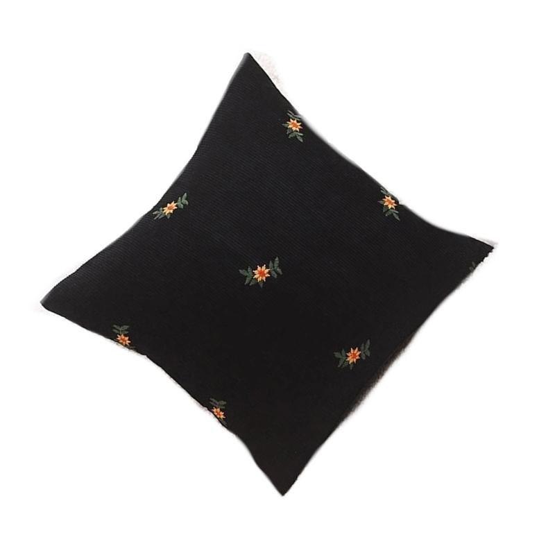Elegant Embroidery Corduroy Cushion Cover Breathable Easy Caring Comfortable Bedroom Living Room
