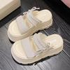 2025 new pearl fairy thick-soled cool slippers women wear small cross-heeled soft-soled slippers in summer