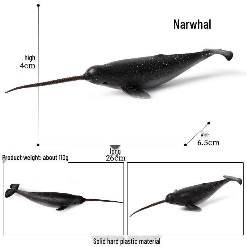 Cross-Border Marine Life Simulation Toy: Great White Shark, Narwhal, Gray Shark, Squid Ornament