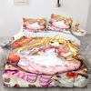 Kawaii Girl Bedding Set Single Twin Full Queen King Size Anime Girl Bed Set Aldult Kid Bedroom Duvetcover Sets 3D Pr Twin S