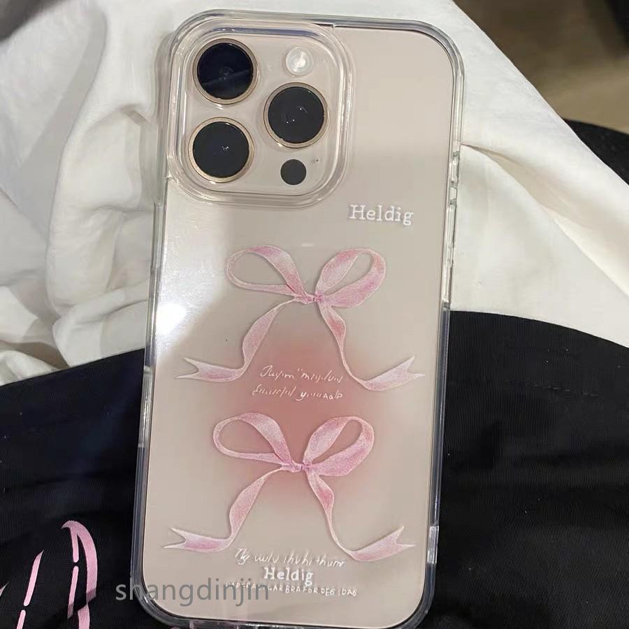 Sweet Pink Bow Transparent Hard Case for iPhone 16 Pro/17 Pro Max
