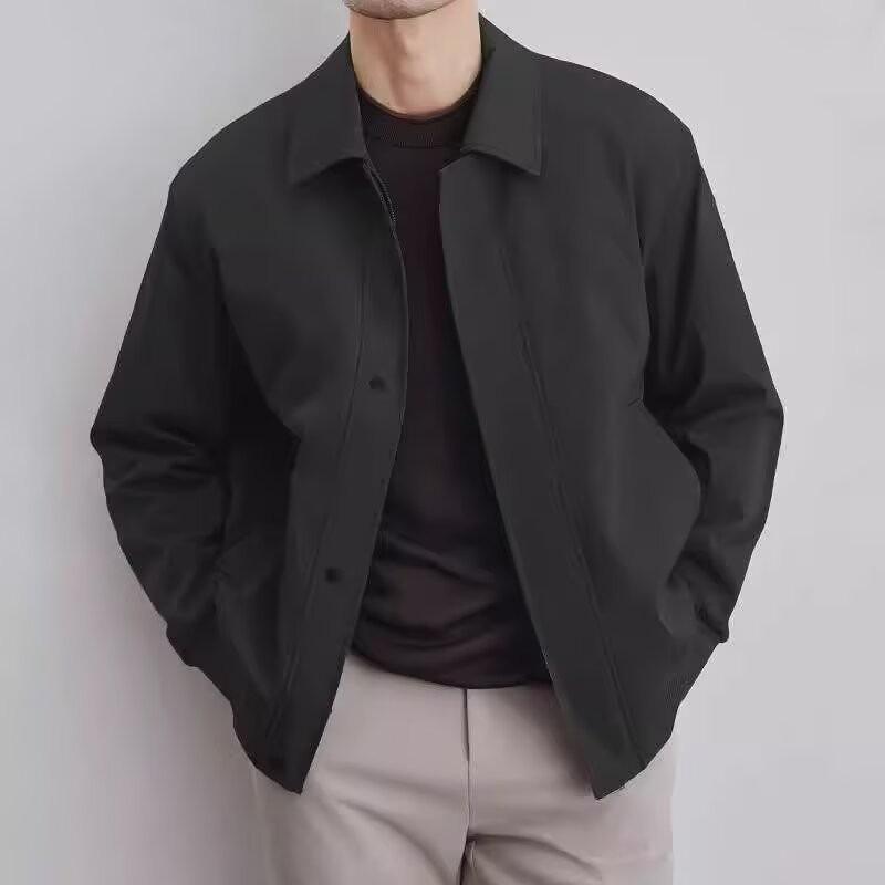 Men's Korean Style Lapel Jacket - Autumn/Winter Versatile Loose Coat