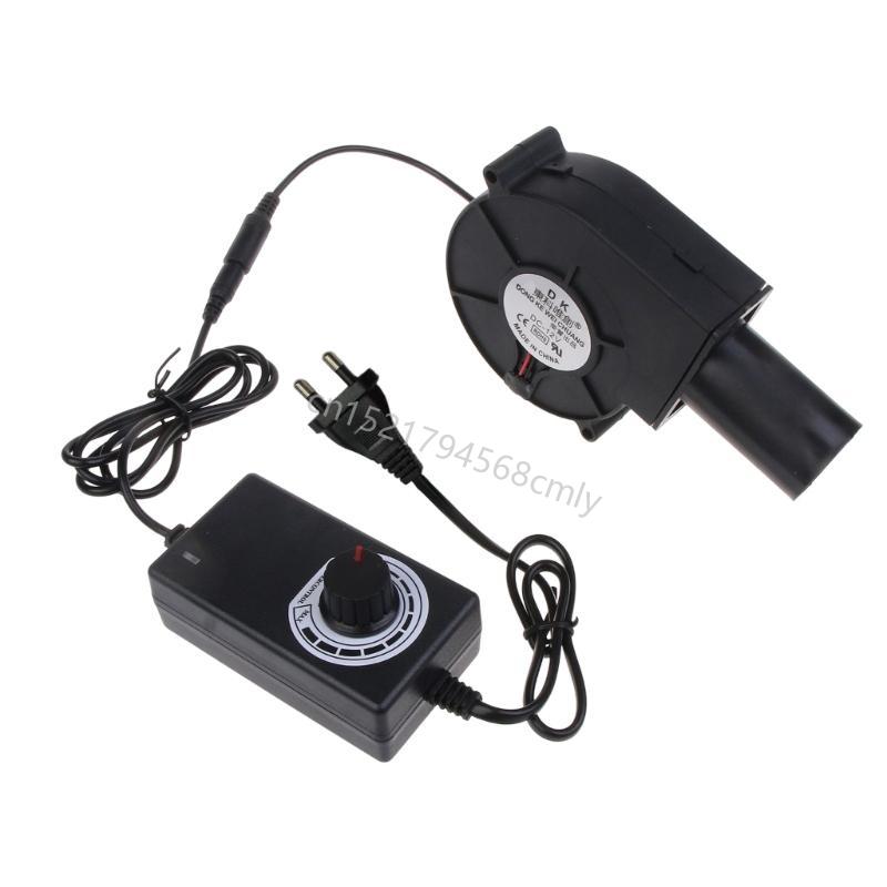 Outdoor Camping Cooking Grills Fan Adjustable Speed BBQ Blower AC100V-220V DC12V 6XDE