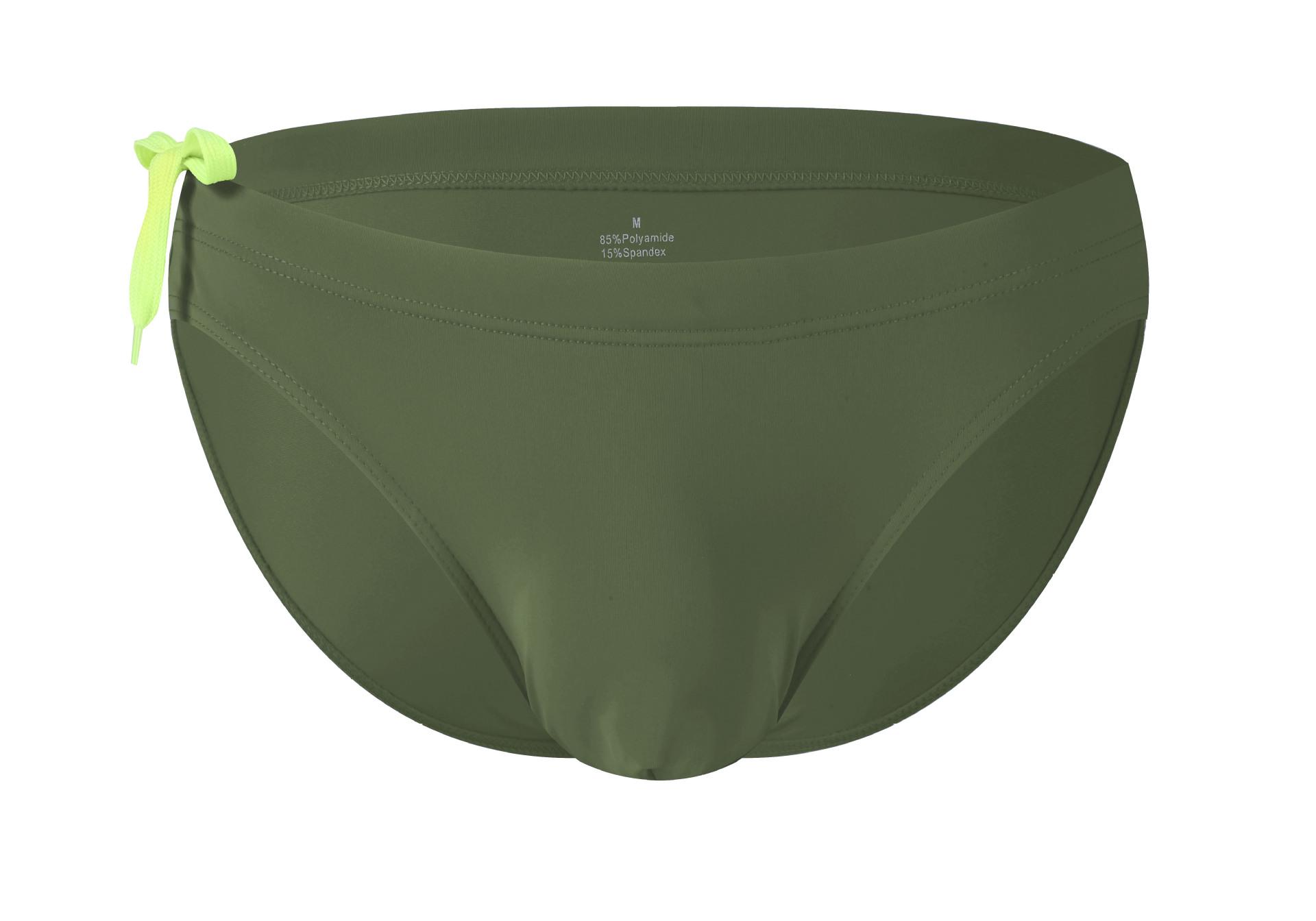 Herren Europäische & Amerikanische Schnelltrocknende Dreieck Badehose mit Doppelschicht XL armee grüne