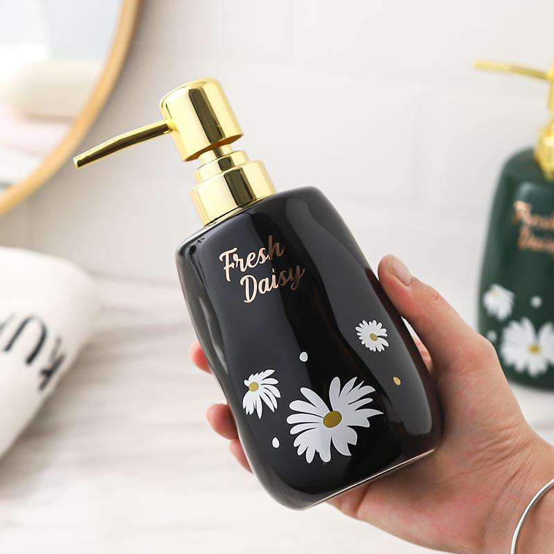 Soap Dispenser Ceramic Hand Sanitizer Press Bottle Shower Gel Sub Bottle Luxury Shampoo Lotion Bathroom Accessories 450ml