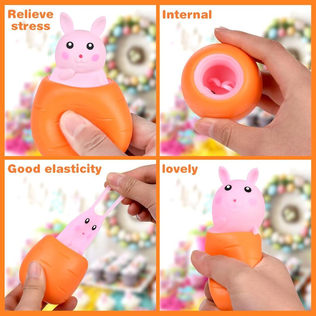 1/15 ADET Paskalya Havucu Tavşan Sıkma Kupası Stres Giderici Kawaii Pop Up Tavşanlar Sıkma Topu Fidget Oyuncakları Paskalya Hediyeleri Parti Hediyelikleri