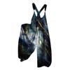 Women's Adjustable Strap Floral Print Overalls Jumpsuit Loose Fit Wide Leg Casual Suspender Pants