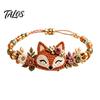 Fournitures pour la fabrication de bracelets Kit Animal Tissé DIY, Kit Fait Main Renard Chat Cerf Oiseau Loisirs Créatifs, Ensemble Crochet Floral pour Débutants Adultes Arts et Artisanat