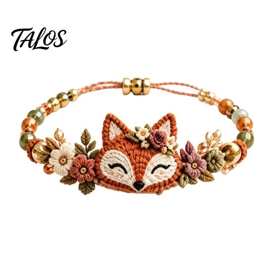 Fournitures pour la fabrication de bracelets Kit Animal Tissé DIY, Kit Fait Main Renard Chat Cerf Oiseau Loisirs Créatifs, Ensemble Crochet Floral pour Débutants Adultes Arts et Artisanat