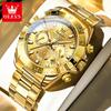 OLEVS Automatic Watches for Man Luxury Brand Original Waterproof Luminous Chronograph Stainless Steel Men Mechanical Watch 6638