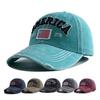 New Designer America Flag Embroidery Washed Cotton Baseball Cap Chapeau Homme Adjustable Black Dad Hats For Men Women Gorra