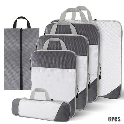 6Pcs/Set Luggage Packing Cubes Storage Bags Clothing Sorting Packages for Travel Luggage Compression Cloth Packing Bag
