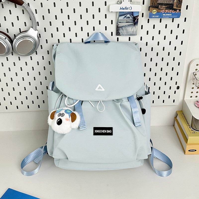 Lightweight backpack contrasting color large-capacity schoolbag female new middle and high school students leisure outdoor travel commuter backpack