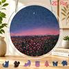 2D Flat Acrylic Sun Catcher, Twilight Pink Sea of Flowers Crescent Starry Sky Theme Sun Catcher, Home And Garden Decor, Suitable for Christmas, Thanks