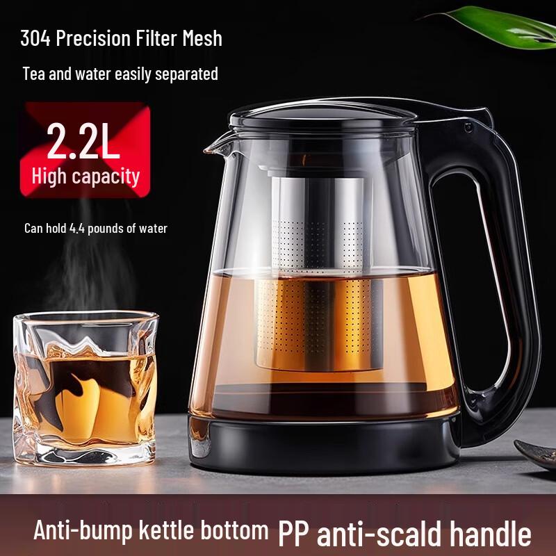 TIANXI High Heat Glass Teapot with Stainless Steel Infuser
