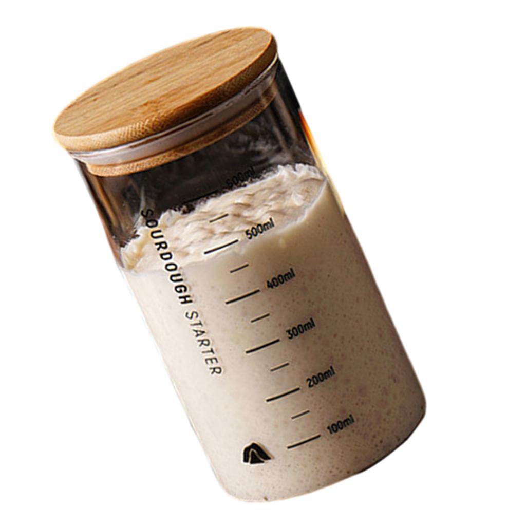 Sourdough Proofing Jar Kitchen Baking Accessory Practical Glass Fermentation Jar Wide Mouth Sourdough Starter Container