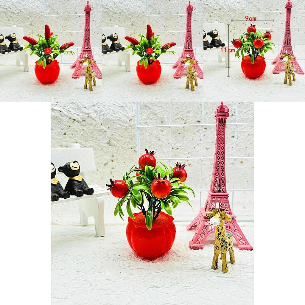 Fake Potted Fruit Bonsai With Plastic Material For Home Decor And Tabletop Display
