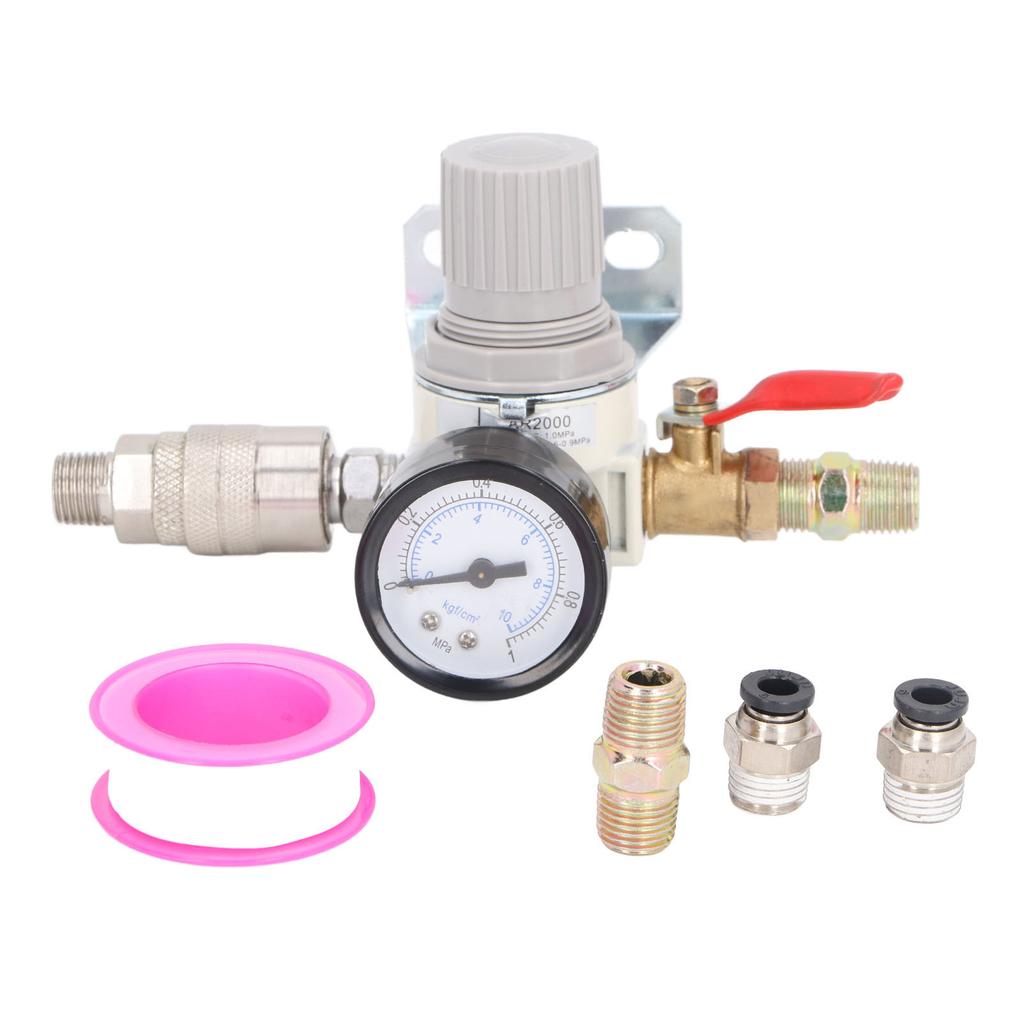  Compressor Pressure Regulator 1/4 Inch NPT  Pressure Regulator with 0‑1MPa Gauge for Pneumati