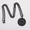 Magic Symbol Seal Wheel of Fortune and Archangel Protection Pendant Necklace