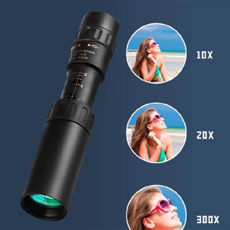 Handheld Monocular Telescope with Phone Adapter, Bird Watching Zooming Monocular High Power 300x40 Monocular Telescope