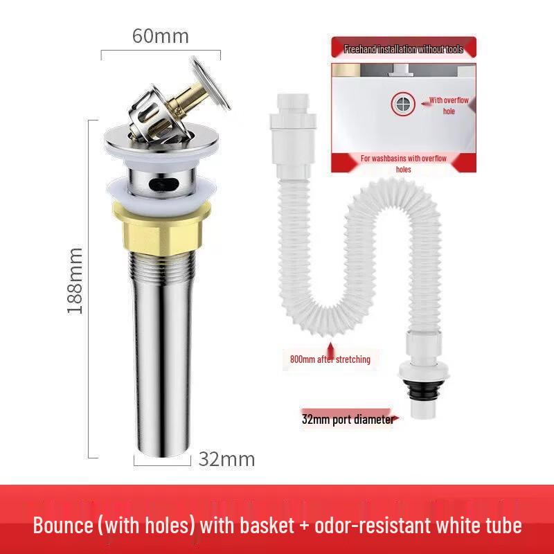 Stainless Steel Basin Pop-up Drain Kit
