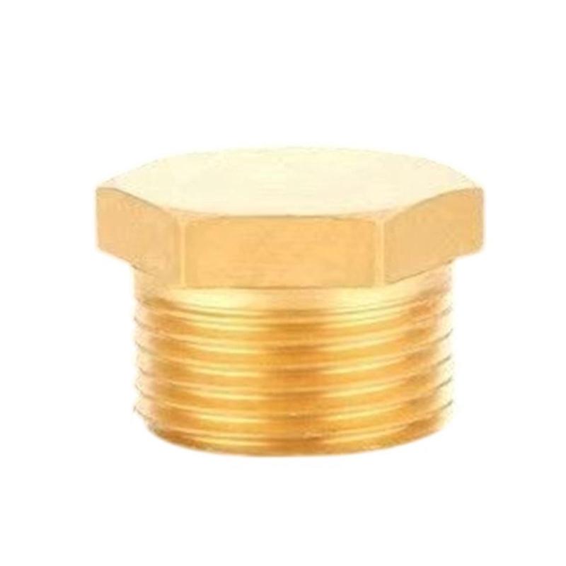 Male Thread Brass Pipe Hexagonal Head End Caps Plug Fitting Coupler Connector Adapters Pipe Plumbing Fitting Adapters